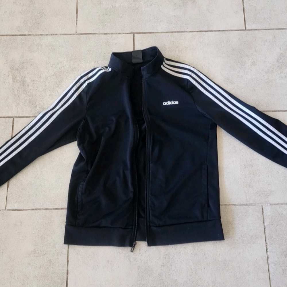 Adidas Women's Teens Size Large Essentials Warm-up Slim 3-Stripes Track Top